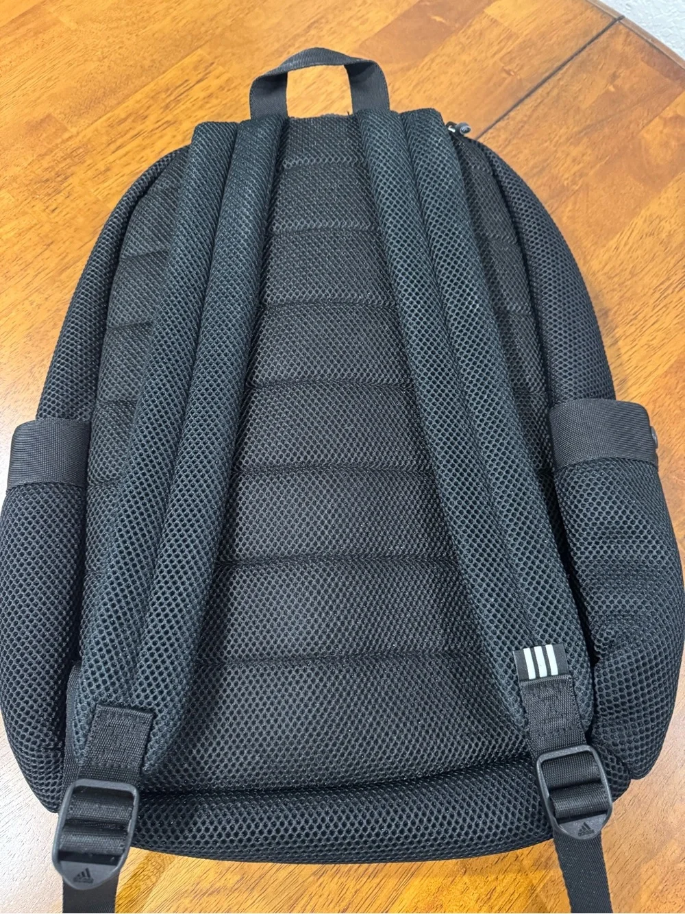 Addidas Black Mesh Backpack with Interior and Exterior Pockets